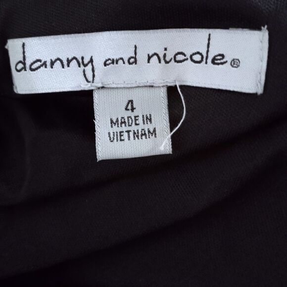 DANNY & NICOLE BLACK & BEIGE  BLOUSON DRESS SZ.4 EUC - Picture 6 of 8